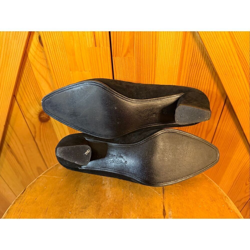 Vintage 80’s 90’s Mootsies Tootsies ladies pointed toe heels pumps black size 6. - Picture 7 of 8